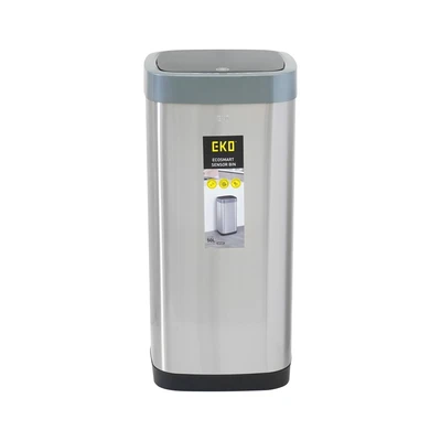 Gambar Eko Ecosmart Tempat Sampah Sensor Gerak Stainless Steel 50 Liter - Silver