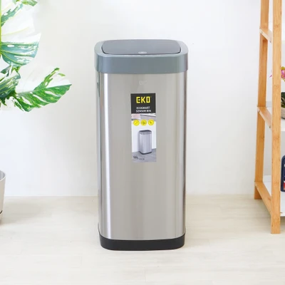 Gambar Eko Ecosmart Tempat Sampah Sensor Gerak Stainless Steel 50 Liter - Silver
