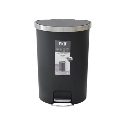 Gambar Eko Hana Tempat Sampah Pedal Plastik Semi Round 55 Liter - Hitam
