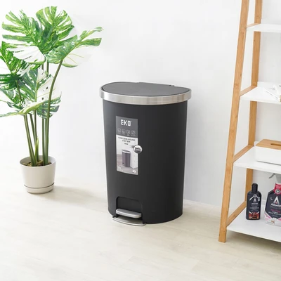 Gambar Eko Hana Tempat Sampah Pedal Plastik Semi Round 55 Liter - Hitam