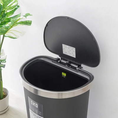 Gambar Eko Hana Tempat Sampah Pedal Plastik Semi Round 55 Liter - Hitam