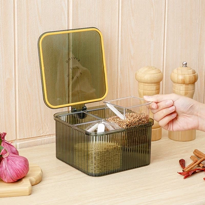 Gambar Informa Ruby Tempat Bumbu Dapur Plastik Dengan Sekat - Hijau