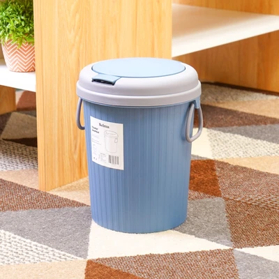 Gambar Selma Ray Tempat Sampah Tutup Tekan Plastik 6 Liter - Biru