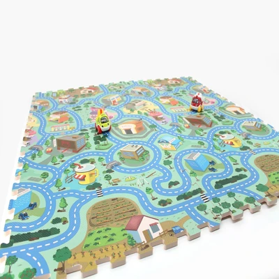 Gambar Sunta Karpet Puzzle Small Town 3008