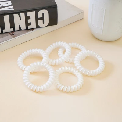 Gambar Ataru Ikat Rambut Spiral Dengan Kotak Set 6 pcs - Putih