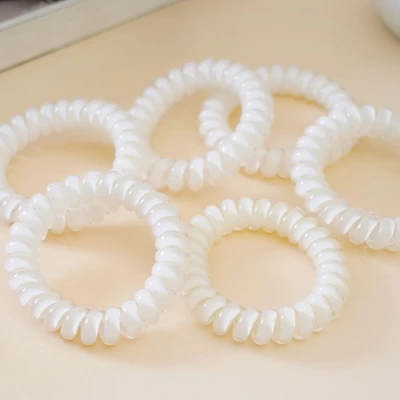 Gambar Ataru Ikat Rambut Spiral Dengan Kotak Set 6 pcs - Putih