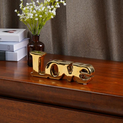 Gambar Informa Patung Miniatur Love Two Tone 9 cm - Gold