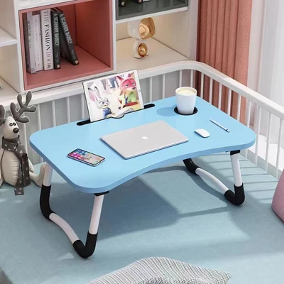 Gambar Odi Meja Lipat Laptop Dengan Tempat Gelas - Biru Muda