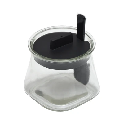 Gambar Informa Callen Tempat Bumbu Dapur Kaca Dengan Nampan Set 4 Pcs - Hitam