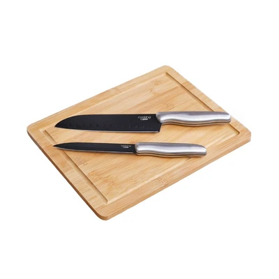 Gambar Cooking Color Leto Pisau Dapur Dengan Talenan Set 3 pcs