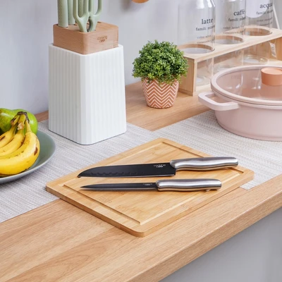 Gambar Cooking Color Leto Pisau Dapur Dengan Talenan Set 3 pcs