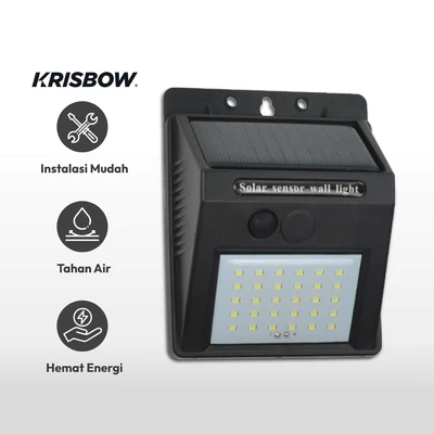 Gambar Krisbow Zura Lampu Dinding Outdoor Solar 50 Lumens 6500k