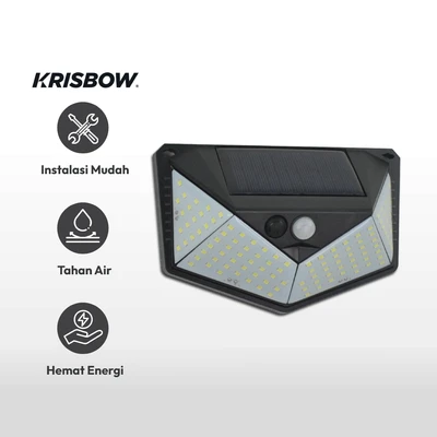 Gambar Krisbow Zura Lampu Dinding Outdoor Solar 210 Lumens 6500K