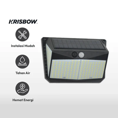Gambar Krisbow Zura Lampu Dinding Outdoor Solar 350 Lumen 3000K
