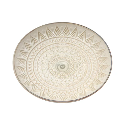 Jual Informa 25 X 25 X Cm Ankara Hiasan Meja Piring Round Krem