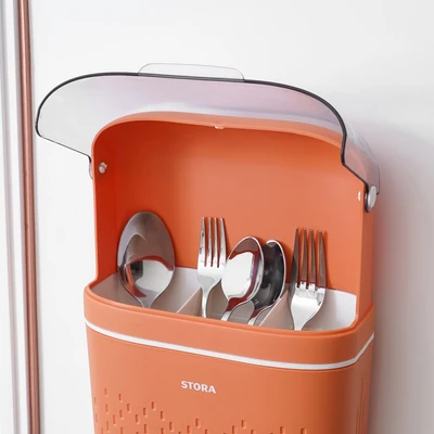 Gambar Stora Tempat Alat Makan Plastik - Orange