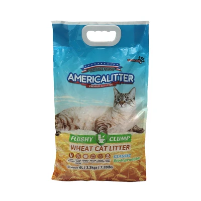 Gambar America Litter Pasir Kucing Wheat Classic 6 Liter