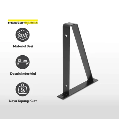 Gambar Masterspace Bracket Rak Dinding Industrial 17 cm - Hitam