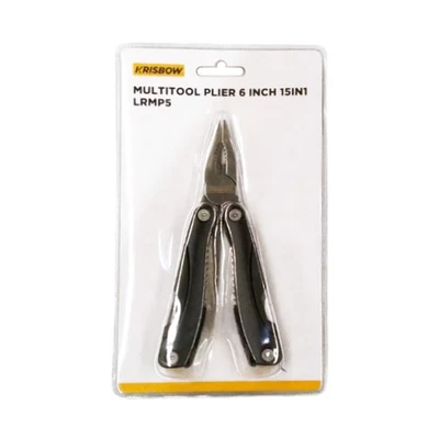 Gambar Krisbow Tang Multitool 15In1 Lrmp5 6 Inch - Hitam