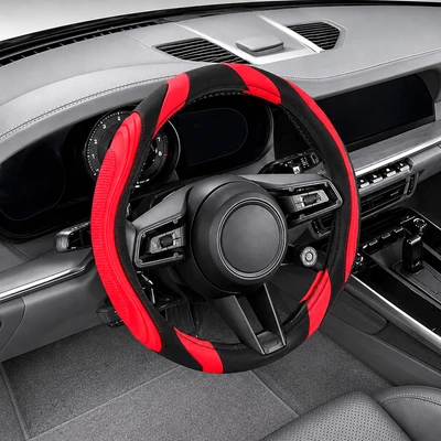 Gambar Otto Klasse Sarung Stir Mobil Silicone Grip - Hitam/Merah