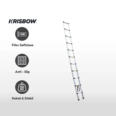 Gambar Krisbow 3.8 Mtr Tangga Telescopic Aluminium Softclose 11 Step