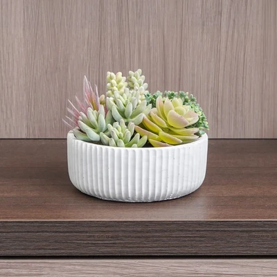 Gambar Arthome Tanaman Artifisial Succulent Dengan Pot 15.2x15.2x14.2 cm - Hijau