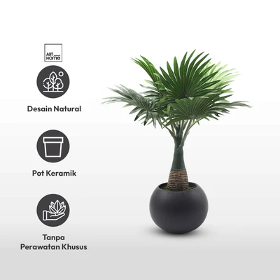 Gambar Arthome Tanaman Artifisial Fern Dengan Pot Keramik 40.6x40.6x43.1 cm - Hijau
