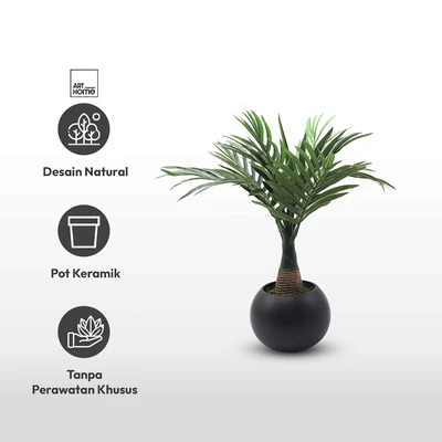 Gambar Arthome Tanaman Artifisial Fern Dengan Pot Keramik 43.1x43.1x43.1 cm - Hijau