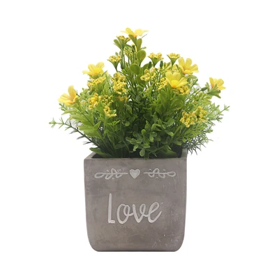 Gambar Arthome Bunga Artifisial Wild Dengan Pot 22.8x22.8x22.8 cm - Kuning