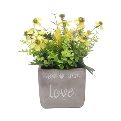 Gambar Arthome Bunga Artifisial Wild Dengan Pot 22.8x22.8x25.4 cm - Kuning