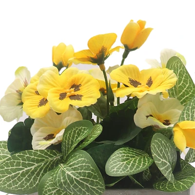 Gambar Arthome Bunga Artifisial Pansy Dengan Pot 19.8x19.8x22.3 cm - Kuning