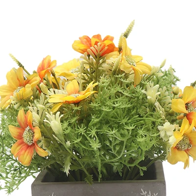 Gambar Arthome Bunga Artifisial Wild Dengan Pot 20.3x20.3x22.8 cm - Kuning