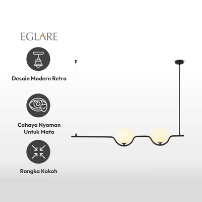 Gambar Eglare Nordic Lampu Gantung Hias 2L G9 - Hitam