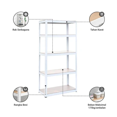 Gambar Informa Jason Rak Besi 5 Tingkat - Putih