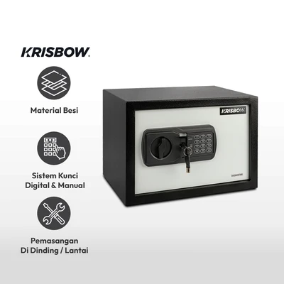 Gambar Krisbow Brankas Besi Digital 35x25x25 cm 25NEK - Hitam/Putih
