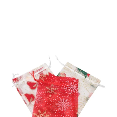 Gambar Ataru Kantung Serut Mesh Xmas Set 3 pcs - Merah/Putih