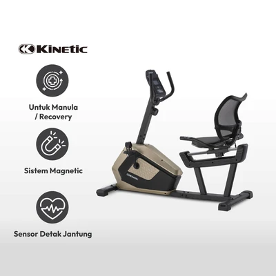 Gambar Kinetic Sepeda Statis Recumbent 611rh - Hitam/gold