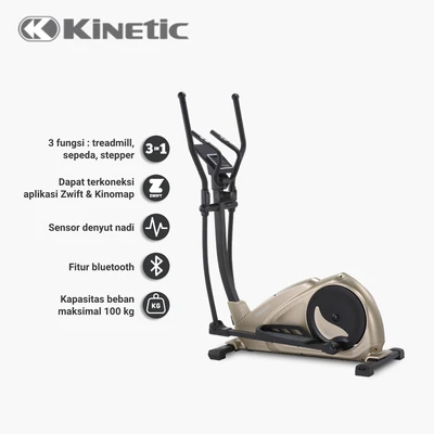 Gambar Kinetic Sepeda Statis Elliptical 615ezh - Hitam/gold