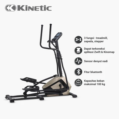 Gambar Kinetic Sepeda Statis Elliptical 607etzh - Hitam/gold