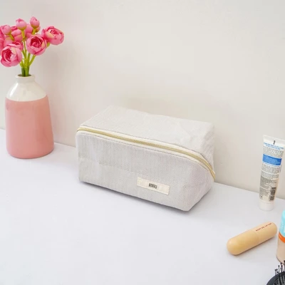 Gambar Ataru Pouch Kosmetik Chevron Extendable - Putih