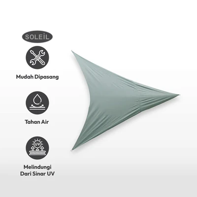 Gambar Soleil Kanopi Taman Triangle 3.6 Meter - Abu-Abu Muda