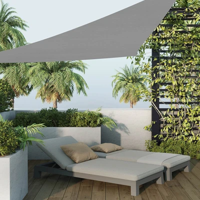 Gambar Soleil Kanopi Taman Triangle 3.6 Meter - Abu-Abu Muda