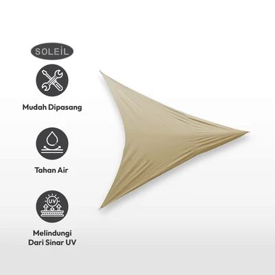 Gambar Soleil Kanopi Taman Triangle 3.6 Meter - Cokelat Tan