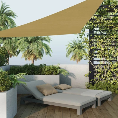 Gambar Soleil Kanopi Taman Triangle 3.6 Meter - Cokelat Tan