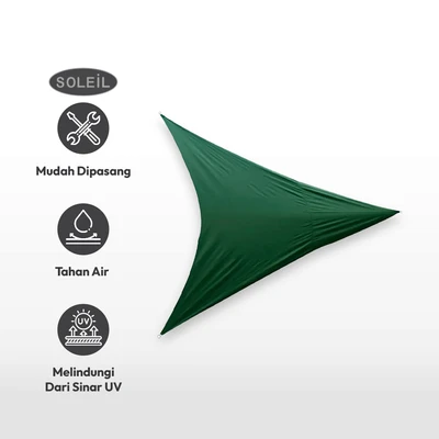 Gambar Soleil Kanopi Taman Triangle 3.6 Meter - Hijau Tua