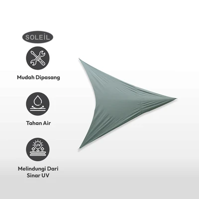 Gambar Soleil Kanopi Taman Triangle 5 Meter - Abu-Abu Muda