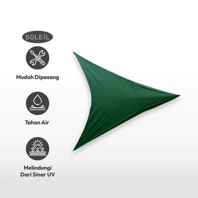 Gambar Soleil Kanopi Taman Triangle 5 Meter - Hijau Tua