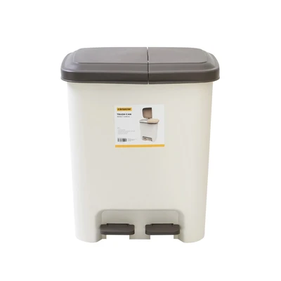Gambar Krisbow Tempat Sampah Pedal Plastik Double 45 Liter - Krem Beige