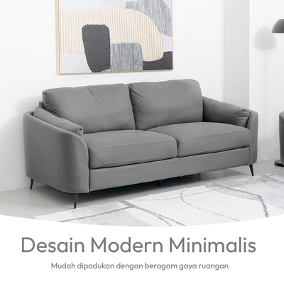 Gambar Informa Lynden Sofa Fabric 3 Seater - Abu-Abu Tua