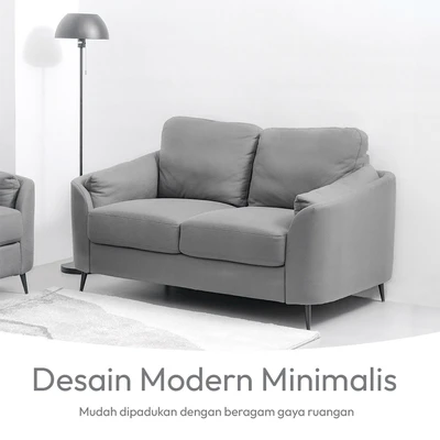 Gambar Informa Lynden Sofa Fabric 2 Seater - Abu-Abu Tua
